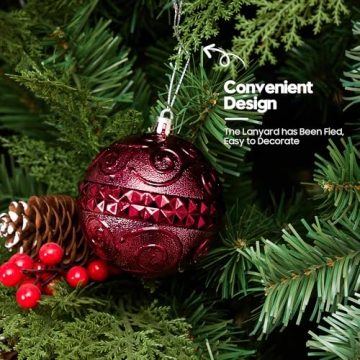 41PCS Burgundy Christmas Ornaments Set for Holiday