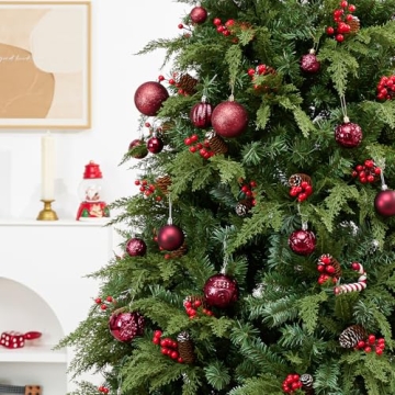 41PCS Burgundy Christmas Ornaments Set for Holiday