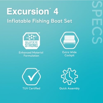 INTEX Excursion 4 Inflatable Boat Set for 4 Adults