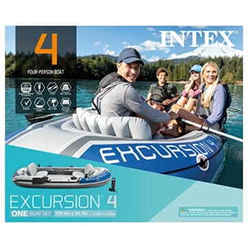 INTEX Excursion 4 Inflatable Boat Set for 4 Adults