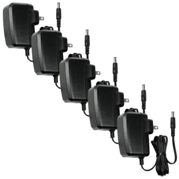 R-Tech 12V 1A Power Supply - 5-Pack AC to DC Adapter for LED Strips