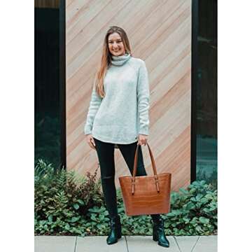 Montana West Handbags Crocodile Pattern Purses for Women Tote Bag Top-Handle Pu Leather Shoulder Bags B2B-MWC-027BR