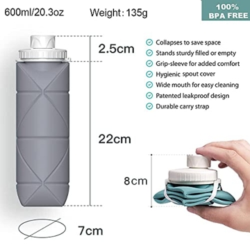 Collapsible Water Bottle BPA-Free Leakproof Travel Bottle