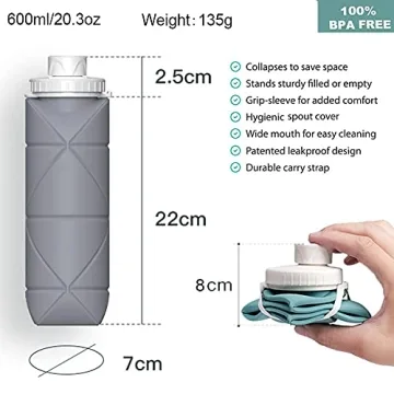 Collapsible Water Bottle BPA-Free Leakproof Travel Bottle