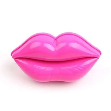 1PC Portable Lip Shaped Hairbrush Mini Hair Comb Styling Detangling Massage Hair Brush With Mirror Compact Pocket Hair Comb For Home Or Travel(Pink)