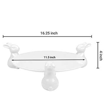 MyGift White Rabbit Cake Stand for Baby Showers