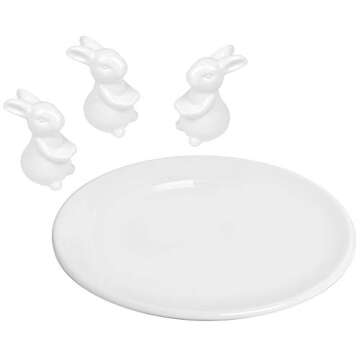 MyGift White Rabbit Cake Stand for Baby Showers