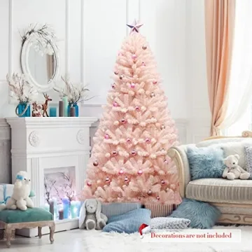 DORTALA 6FT Pink Artificial Christmas Tree - Unique Holiday Decor