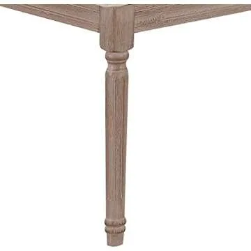 AC Pacific Jack Upholstered Bedroom Bench Seat with 6-Leg Design, Tufted Cushion, and Durable Wood Construction, Versatile Seating Furniture Addition to Entryway, Closet, or Living Room, 55" Long, Tan