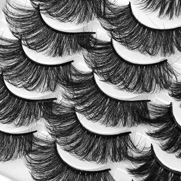 30 Pairs Fluffy Mink Lashes Dramatic Eyelashes 6 Styles Natural to Long Wispy False Eyelashes 8D Volume DD Curl Curly Strip Russian Fake Eye Lashes Bulk Wholesale