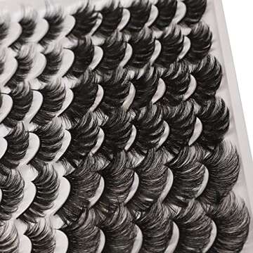 30 Pairs Fluffy Mink Lashes Dramatic Eyelashes 6 Styles Natural to Long Wispy False Eyelashes 8D Volume DD Curl Curly Strip Russian Fake Eye Lashes Bulk Wholesale