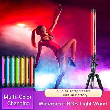 uyled Handheld Photography Light Professional LED Video Light Wand 12 Lighting Mode, Stepless Dimmin...