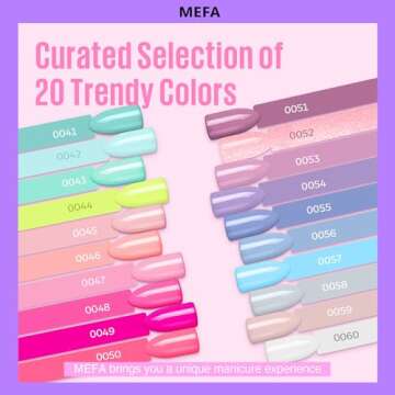 MEFA Gel Nail Polish Set, 23 Pcs Pastel Hot Pink Sage Green Blue Bright Colors Gel Polish Set Macaro...