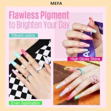 MEFA Gel Nail Polish Set with 20 Vibrant Colors for Nail Art