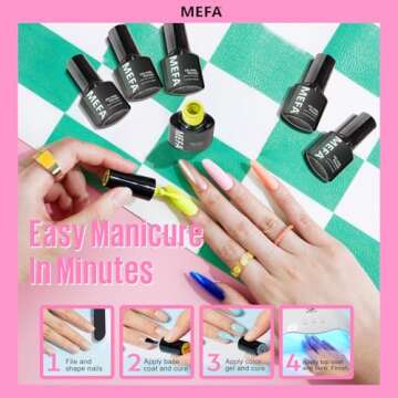 MEFA Gel Nail Polish Set, 23 Pcs Pastel Hot Pink Sage Green Blue Bright Colors Gel Polish Set Macaron Colors Soak Off Nail Polish Gel Nails Art for Women Girl DIY Salon Home Manicure Decoration