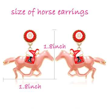 Horse Earrings Funny Kentucky Derby Race Horse Drop Dangle Earrings for Women Western Cute Horse Dangling Earrings Jewelry Gift for Horse Racing Fan