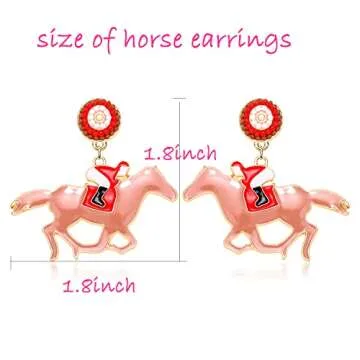 Horse Earrings Funny Kentucky Derby Race Horse Drop Dangle Earrings for Women Western Cute Horse Dangling Earrings Jewelry Gift for Horse Racing Fan