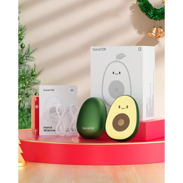 Gaiatop Hand Warmers Rechargeable 2 Pack, 4000 mAh Battery Avocados-Shaped Electric Hand Warmer with 2 PCS USB Cable, Reusable Portable Pocket Hand Heater Hot Hands Gifts for Women Men Camping Hunting