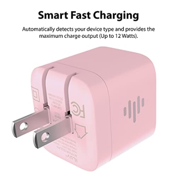 iLuv MYPOWER10 Pink USB Charger 12W Fast Charging