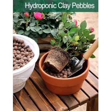 4qt Hydroponic Clay Pebbles, 8mm-12mm, Toypopor Natural Organic Expanded Grow Media for Hydroponics, Drainage, Decoration, Aquaponics and Other Gardening Essentials