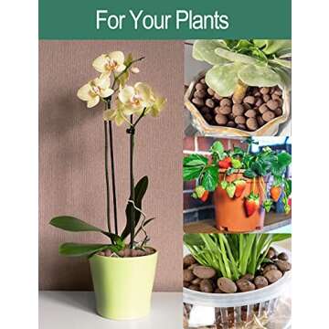 4qt Hydroponic Clay Pebbles, 8mm-12mm, Toypopor Natural Organic Expanded Grow Media for Hydroponics, Drainage, Decoration, Aquaponics and Other Gardening Essentials