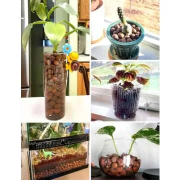 4qt Hydroponic Clay Pebbles, 8mm-12mm, Toypopor Natural Organic Expanded Grow Media for Hydroponics, Drainage, Decoration, Aquaponics and Other Gardening Essentials