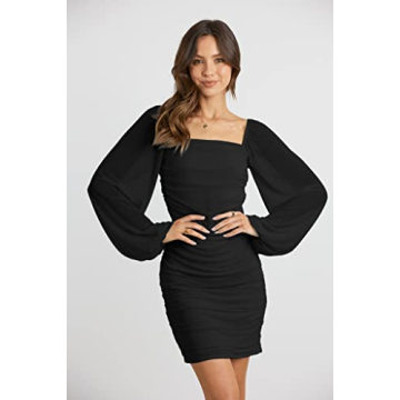 Elegant MASCOMODA Bodycon Dress for Women with Sleeves