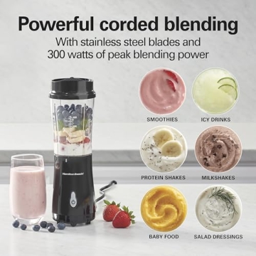 Hamilton Beach Blend & Go Personal Blender for Smoothies
