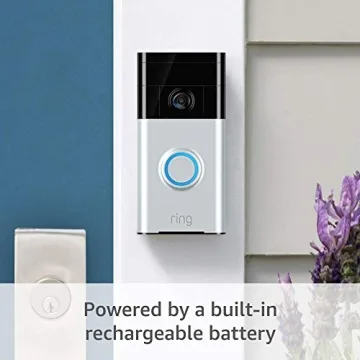 Ring Video Doorbell (1st Gen) – 720p HD video, motion activated alerts, easy installation – Satin Nickel