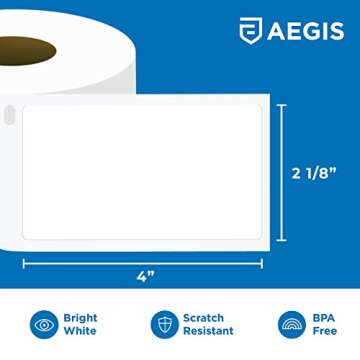 Aegis Adhesives - Compatible Direct Thermal Labels Replacement for DYMO 30323 (2-1/8" X 4") Shipping...