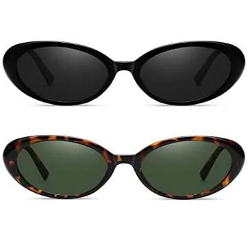 Verfimaci Retro Oval Sunglasses for Women Driving Fashion Cat Eye Glasses