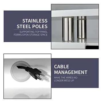 LUXOAK Modern Fireplace TV Stand with 36" Electric Fireplace, High Gloss Finish Media Console with Open Storage, LED Lights Entertainment Center for TVs Up to 80", White