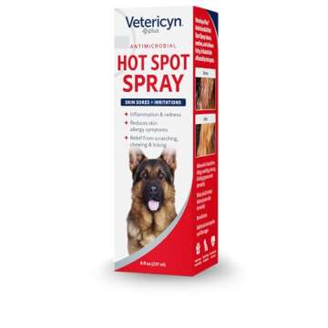 Vetericyn Plus Hot Spot Spray for Dogs Skin Sores and Irritations | Itch Relief for Dogs and Prevents Chewing and Licking at Skin, Safe for All Animals. 8 Ounces
