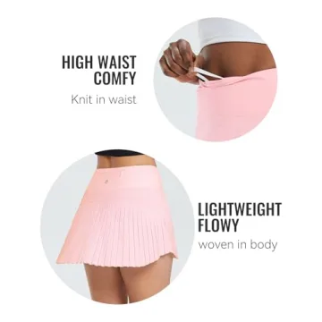 BALEAF Women's Pleated Tennis Skirt Stylish High Waisted Athletic Golf Skorts