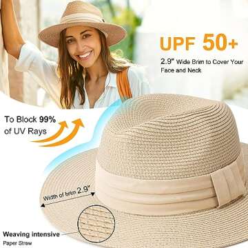 DRESHOW Women Belt Buckle Square Knot Hat - Stylish Travel Sun Protection