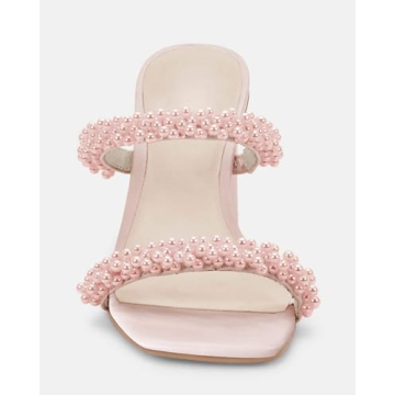 Guayonng Women's Pearl Strappy Chunky Heels for All Occasions