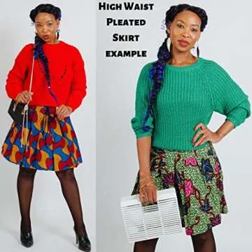 Hybrid Fashionista African Skirts for Women (Size USA 4) A-line Pleated Flared Midi Skirts - High Waist Skirts