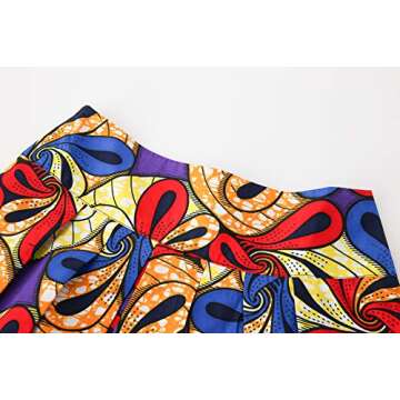Hybrid Fashionista African Skirts for Women (Size USA 4) A-line Pleated Flared Midi Skirts - High Waist Skirts