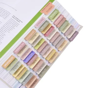 Qmoso Bible Tabs - 72 Durable Laminated Tabs for Easy Organization and Study