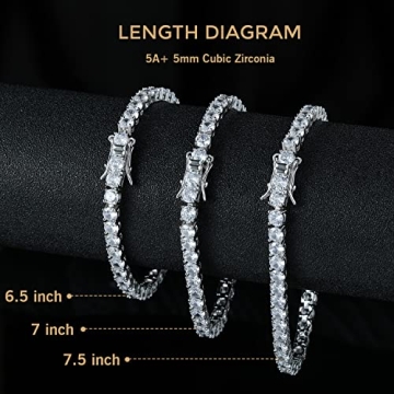 18k White Gold Plated Cubic Zirconia Tennis Bracelet