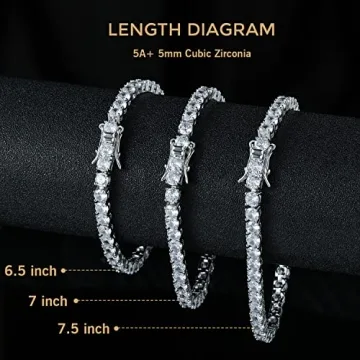 18k White Gold Plated Cubic Zirconia Tennis Bracelet