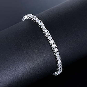 18k White Gold Plated Cubic Zirconia Tennis Bracelet