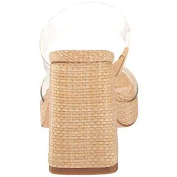 Nine West Women's TILAH Heeled Sandal, Clear/Barely Nude 111, 9