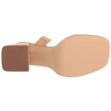 Nine West Women's TILAH Heeled Sandal, Clear/Barely Nude 111, 9