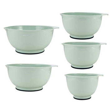 KitchenAid Classic Mixing Bowls Set of 5 in Pistachio - Durable & Stylish