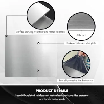 Micmi Stainless Steel Backsplash - 24" x 30"