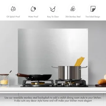 Micmi Stainless Steel Backsplash - 24" x 30"