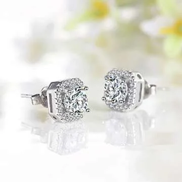 CHENXIKK Bride Silver Bridal Necklace Earrings Set Crystal Wedding Jewelry Set Rhinestone Choker Necklace for Women (Silver Plated Copper Earrings Necklace Set Women)