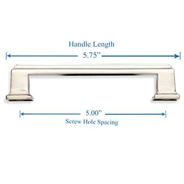 Southern Hills 5" Brushed Nickel Kitchen Cabinet Handles
