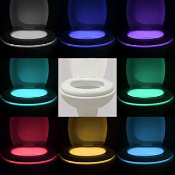 VINTAR 16 Color Motion Sensor LED Toilet Night Light,Toilet Bowl Lights,Cool Gadgets,5 Stage Dimmer, Light Detection